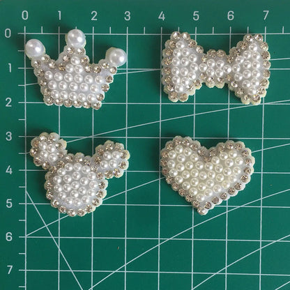 Cute Heart Shape Crown Bow Knot Nonwoven Cloth Sticker 1 Piece