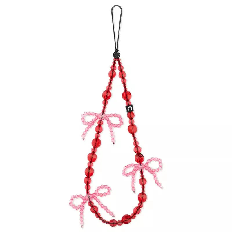 Cute Heart Shape Flower Bow Knot PVC Plastic Mobile Phone Chain