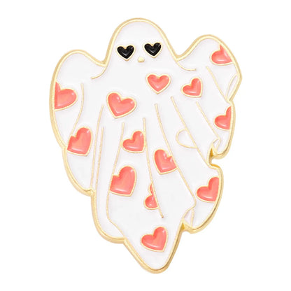 Cute Heart Shape Flower Ghost Alloy Plating Unisex Brooches