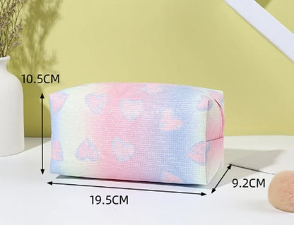 Cute Heart Shape Glitter Square Makeup Bags