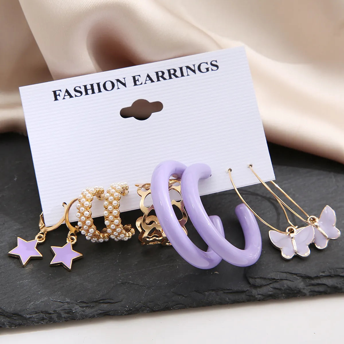 Cute Heart Shape Metal Plating Women'S Earrings 1 Set