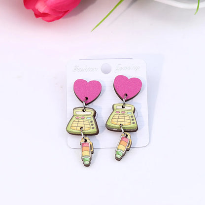 Cute Heart Shape Pencil Arylic Women'S Drop Earrings