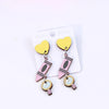 Cute Heart Shape Pencil Arylic Women'S Drop Earrings