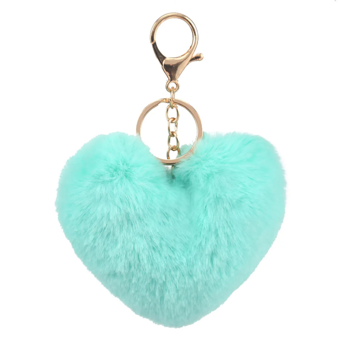 Cute Heart Shape Plush Flocking Keychain