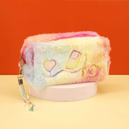 Cute Heart Shape Polyester Square Makeup Bags