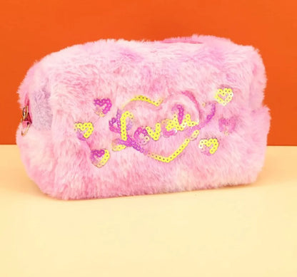 Cute Heart Shape Polyester Square Makeup Bags