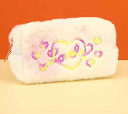 Cute Heart Shape Polyester Square Makeup Bags