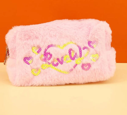 Cute Heart Shape Polyester Square Makeup Bags