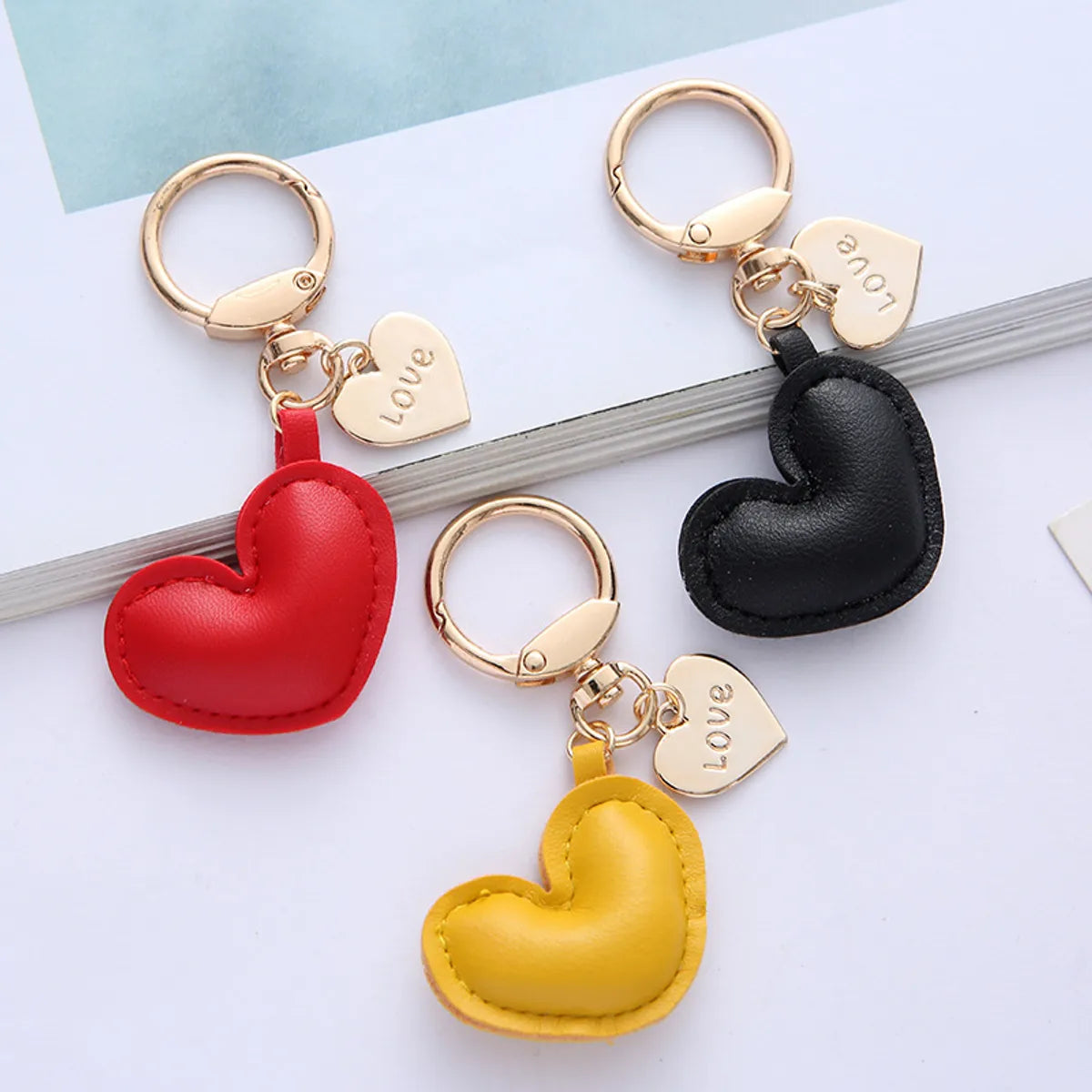 Cute Heart Shape Pu Leather Valentine'S Day Unisex Bag Pendant Keychain