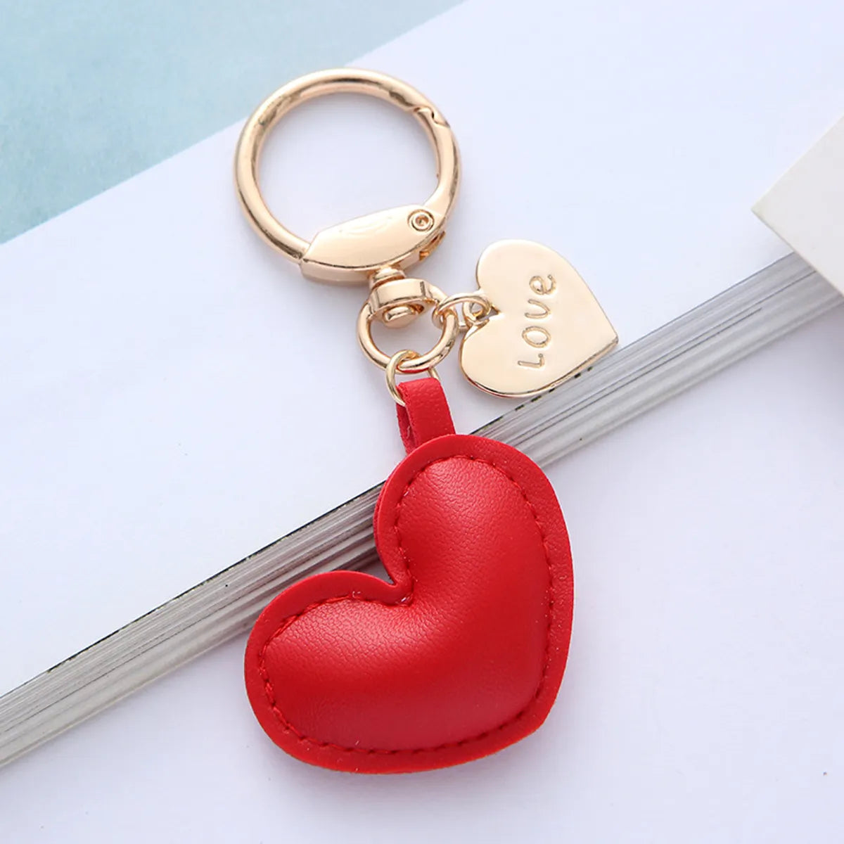 Cute Heart Shape Pu Leather Valentine'S Day Unisex Bag Pendant Keychain