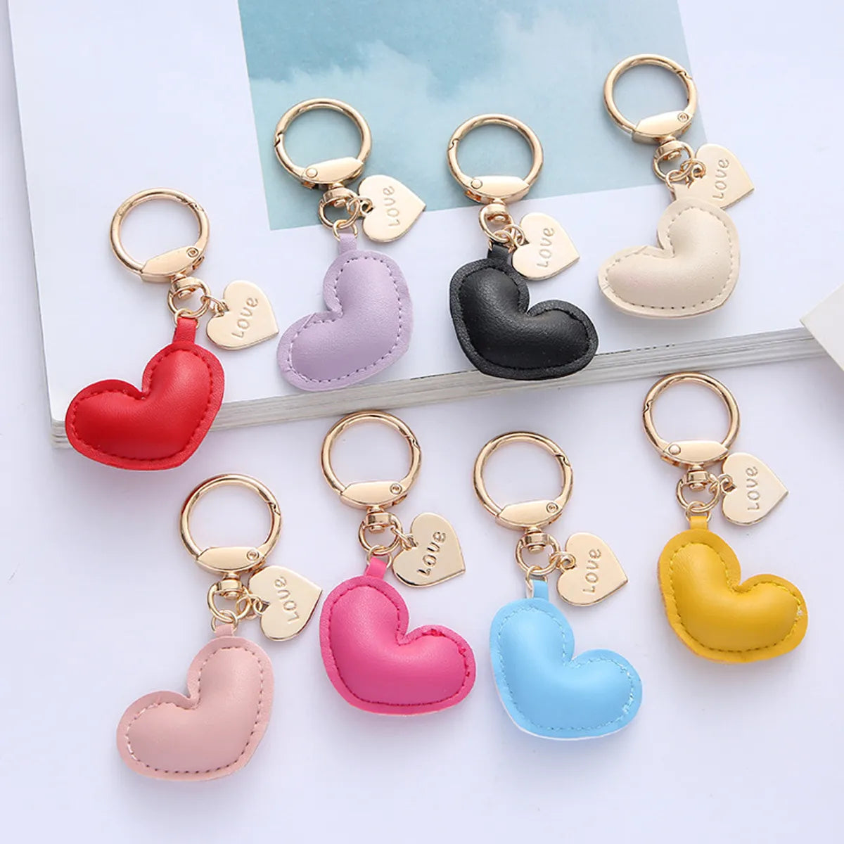 Cute Heart Shape Pu Leather Valentine'S Day Unisex Bag Pendant Keychain