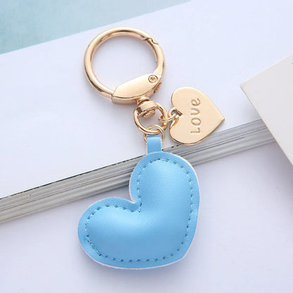 Cute Heart Shape Pu Leather Valentine'S Day Unisex Bag Pendant Keychain