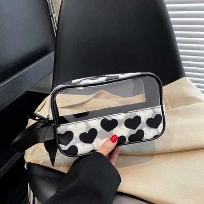 Cute Heart Shape Pvc Square Makeup Bags