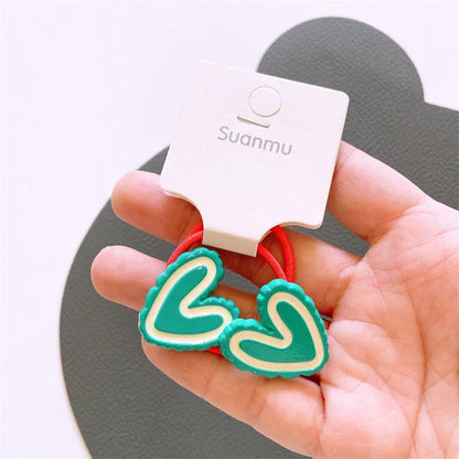 Cute Heart Shape Resin Hair Clip Hair Tie