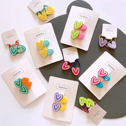 Cute Heart Shape Resin Hair Clip Hair Tie