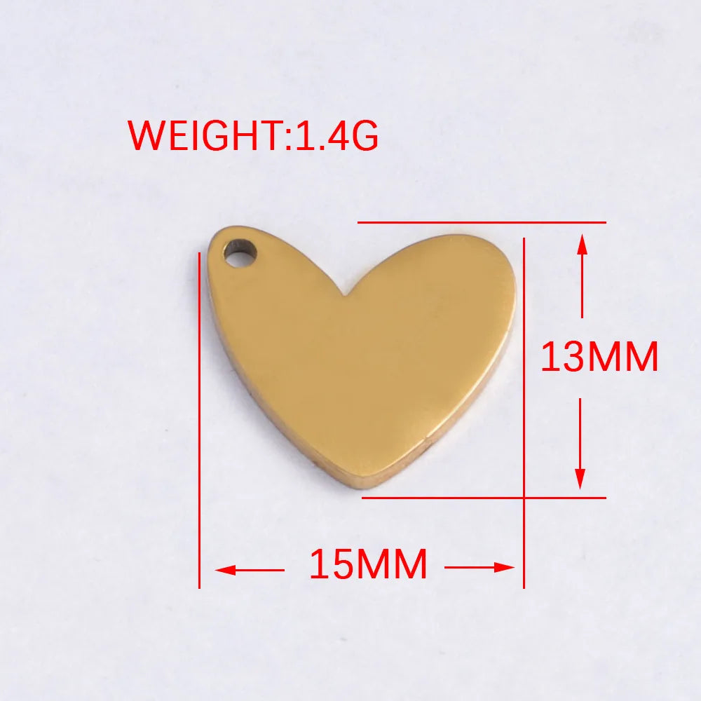 1 Piece Stainless Steel None 18K Gold Plated Heart Shape