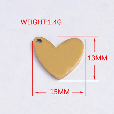 1 Piece Stainless Steel None 18K Gold Plated Heart Shape