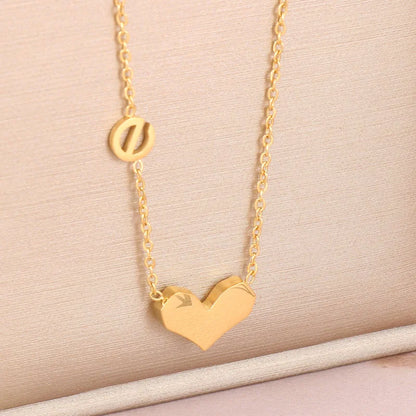 Wholesale Jewelry Cute Heart Shape Stainless Steel 18K Gold Plated Plating Pendant Necklace