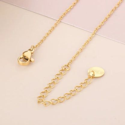 Wholesale Jewelry Cute Heart Shape Stainless Steel 18K Gold Plated Plating Pendant Necklace