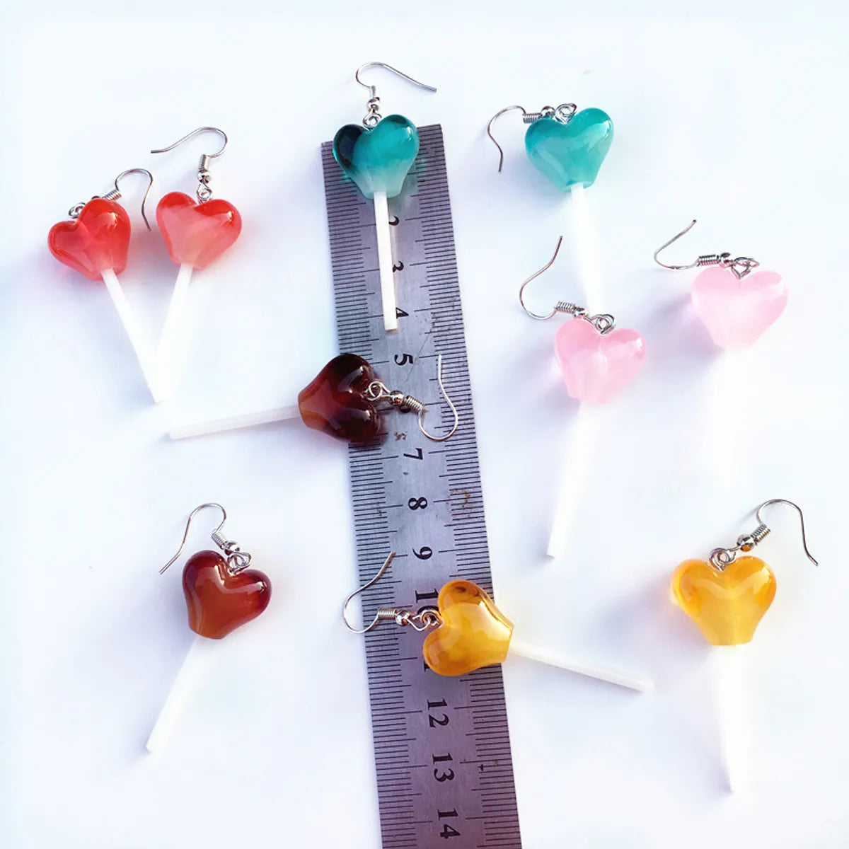 Cute Heart-Shaped Lollipop Earring Resin Candy Earrings