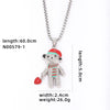 Cute Hip-Hop Little Bear Stainless Steel Alloy Inlay Rhinestones Men'S Pendant Necklace