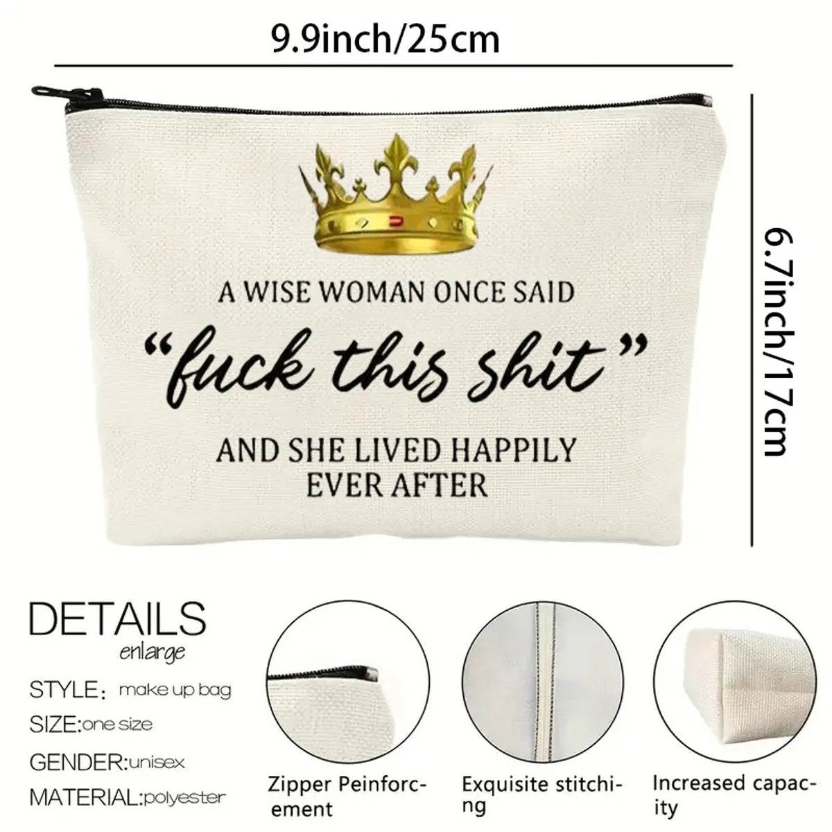 Cute Human Linen Square Makeup Bags