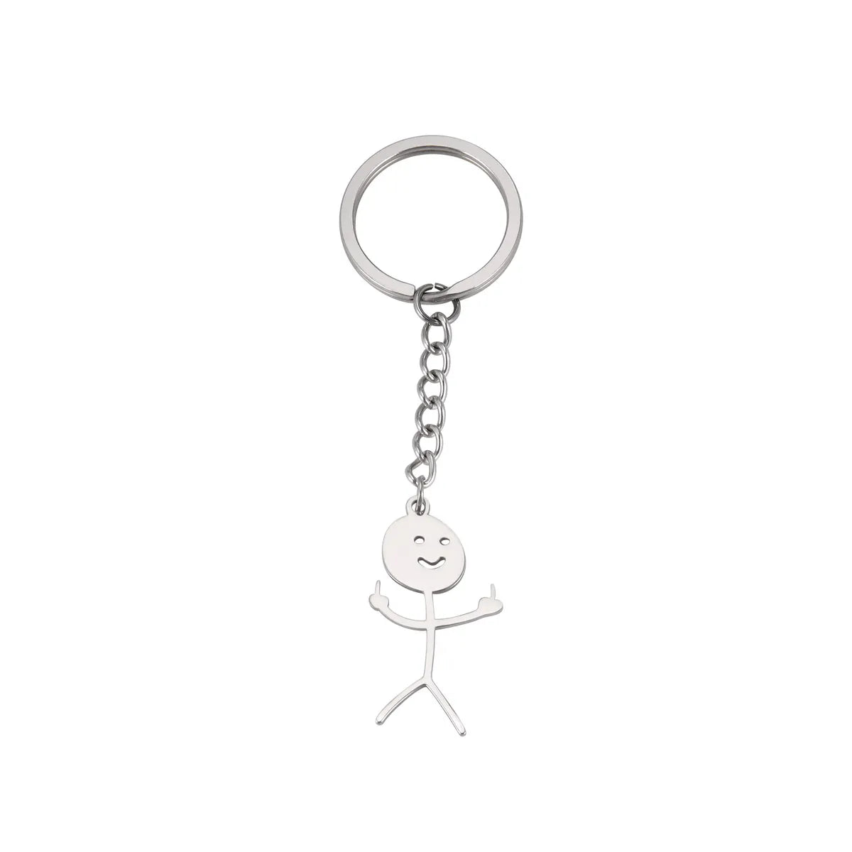 Cute Human Stainless Steel Unisex Bag Pendant Keychain