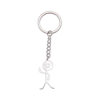 Cute Human Stainless Steel Unisex Bag Pendant Keychain