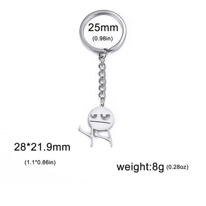 Cute Human Stainless Steel Unisex Bag Pendant Keychain