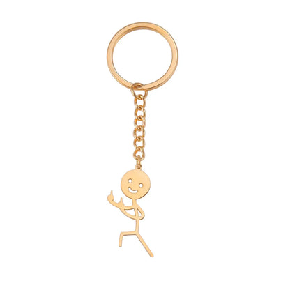 Cute Human Stainless Steel Unisex Bag Pendant Keychain