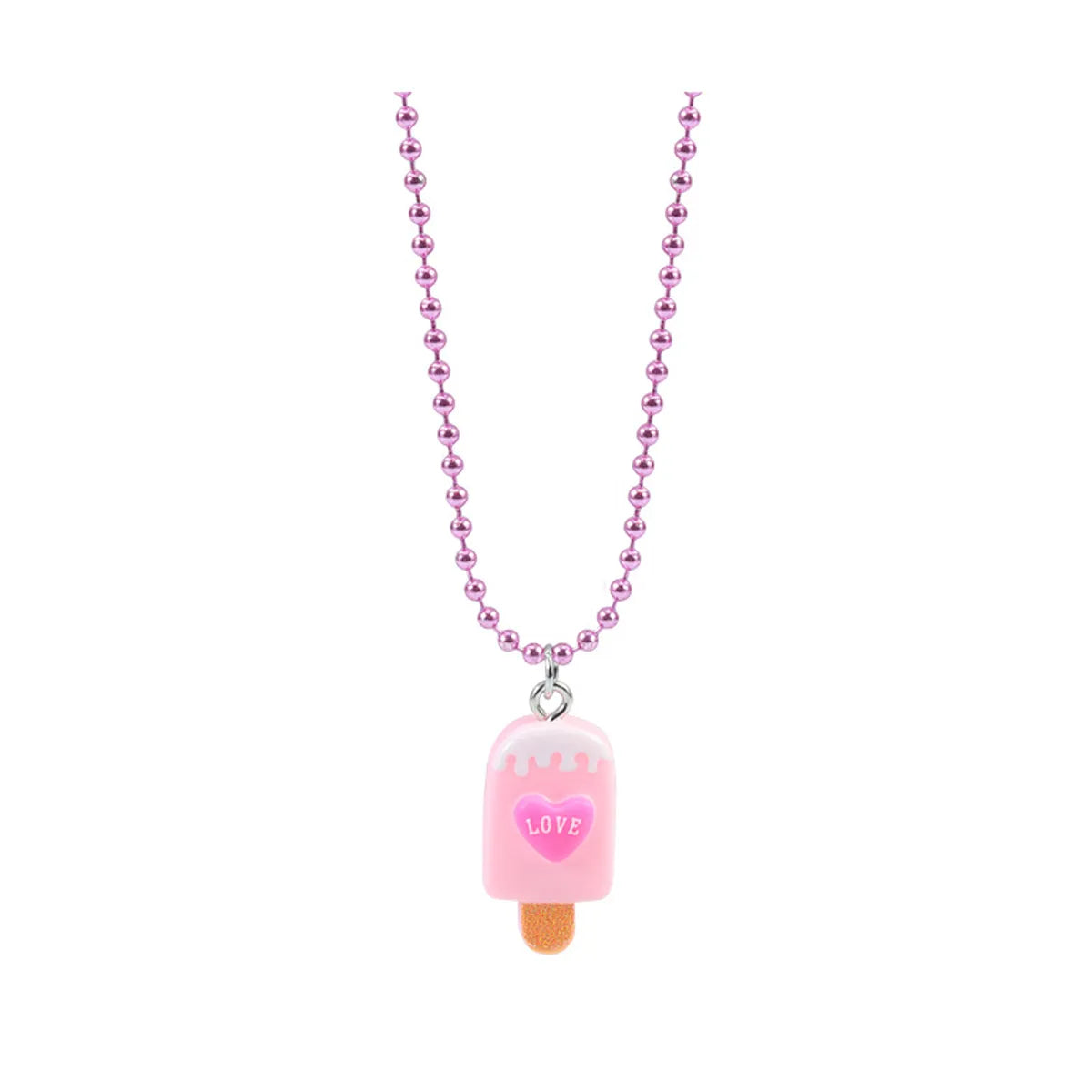 Cute Ice Cream Letter Plastic Resin Girl'S Rings Necklace