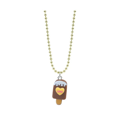 Cute Ice Cream Letter Plastic Resin Girl'S Rings Necklace