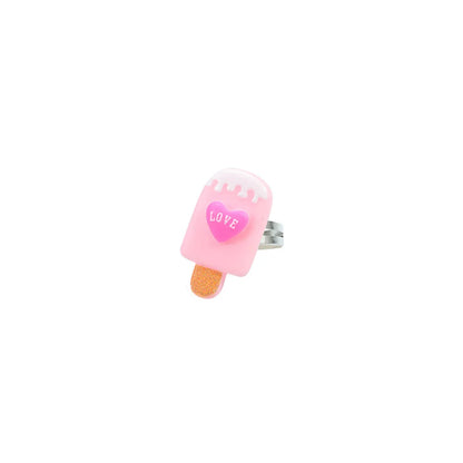 Cute Ice Cream Letter Plastic Resin Girl'S Rings Necklace