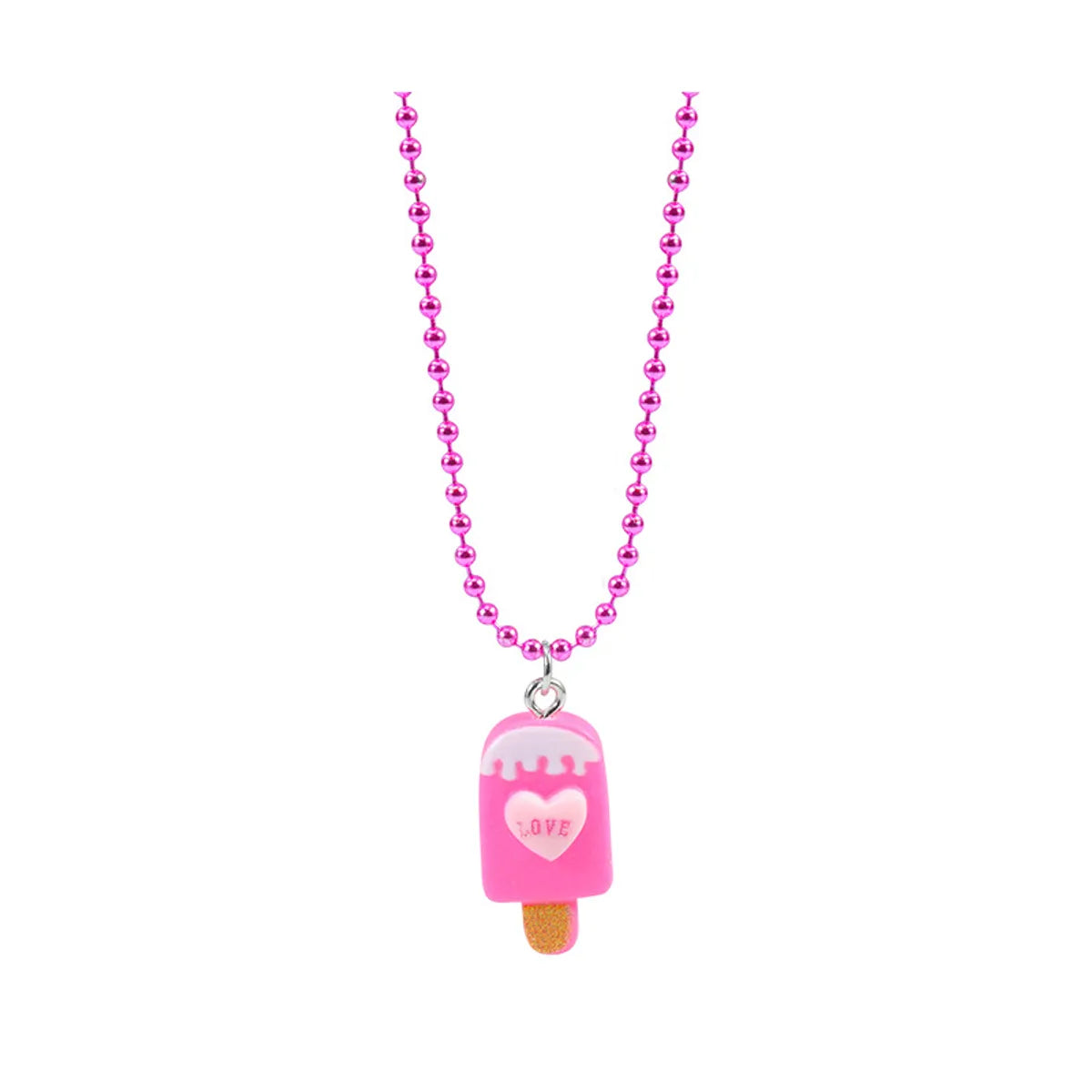 Cute Ice Cream Letter Plastic Resin Girl'S Rings Necklace