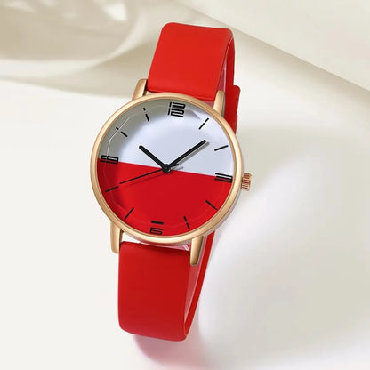 Cute Japanese Style Sweet Color Block Buckle Quartz Women'S Watches