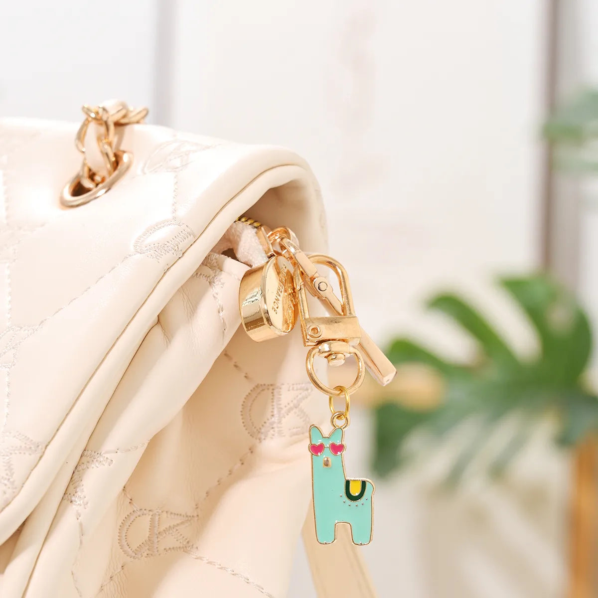 Cute Korean Style Alpaca Alloy Asymmetrical Bag Pendant Keychain