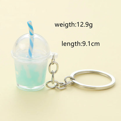 Cute Lady Cup Alloy Plastic Bag Pendant Keychain