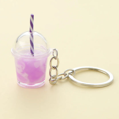 Cute Lady Cup Alloy Plastic Bag Pendant Keychain