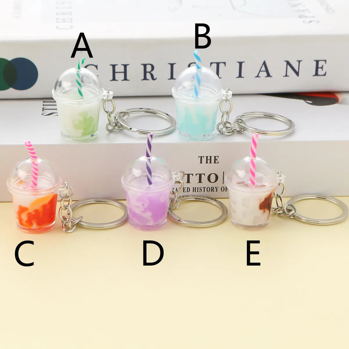 Cute Lady Cup Alloy Plastic Bag Pendant Keychain