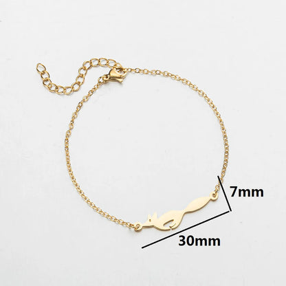 Cute Lady Letter Fox Horse Stainless Steel Plating Bracelets