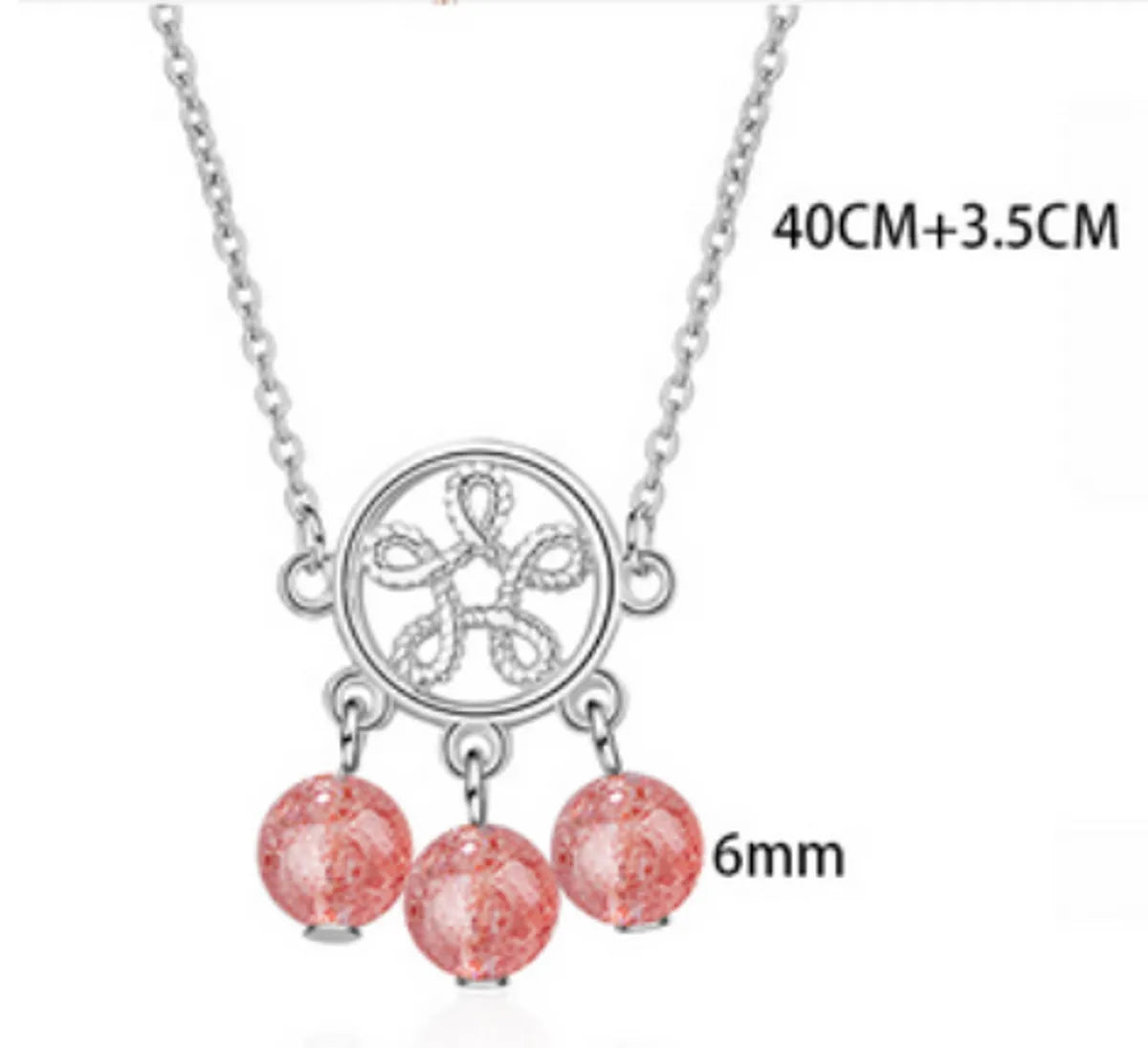 Cute Lady Sweet Geometric Dreamcatcher Artificial Crystal Copper White Gold Plated Women's Pendant Necklace