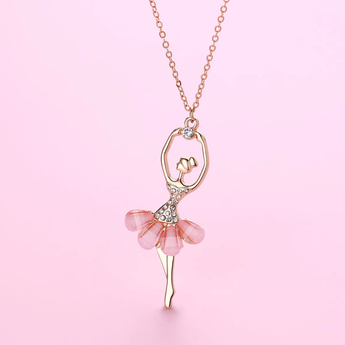 Cute Lady Sweet Human Resin Zinc Alloy Inlay Rhinestones Girl'S Pendant Necklace