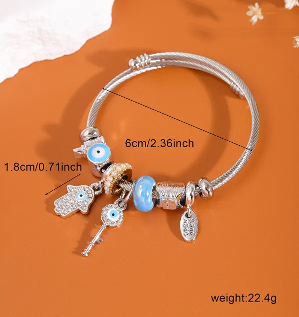 Cute Lady Sweet Palm Key Alloy Inlay Rhinestones Women'S Bangle