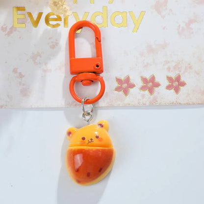 Cute Lady Wedding Animal Resin Asymmetrical Resin Keychain