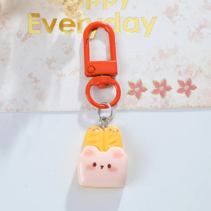 Cute Lady Wedding Animal Resin Asymmetrical Resin Keychain