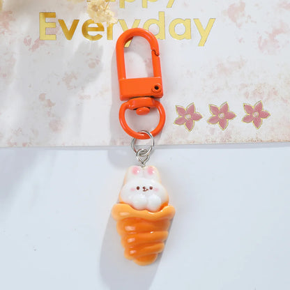 Cute Lady Wedding Animal Resin Asymmetrical Resin Keychain