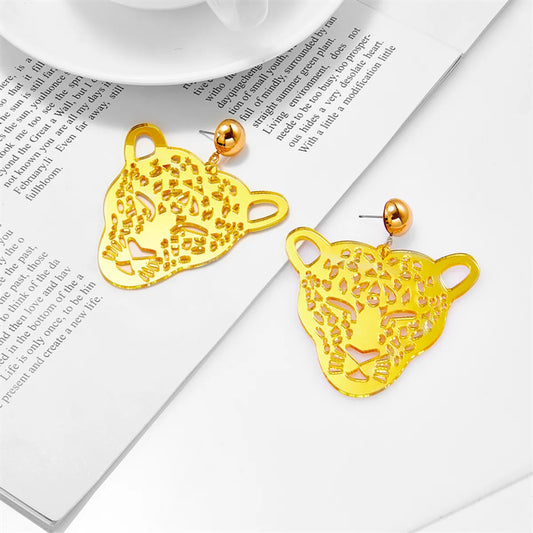 Cute Leopard Arylic Hollow Out Women's Dangling Earrings 1 Pair