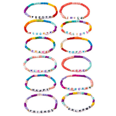 Cute Letter Arylic Beaded Handmade Kid's Bracelets 1 Set