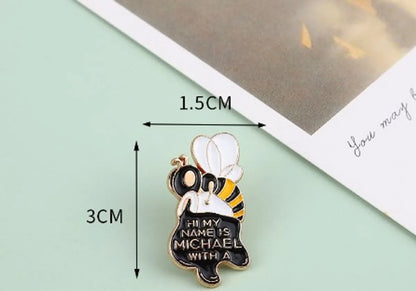 Cute Letter Bee Alloy Enamel Unisex Brooches