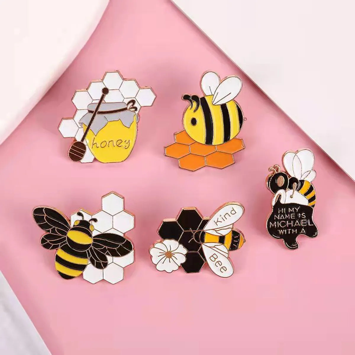 Cute Letter Bee Alloy Enamel Unisex Brooches